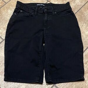 DKNY Size 4 Black Jean High Rise Mom Shorts Spring Bermuda Summer